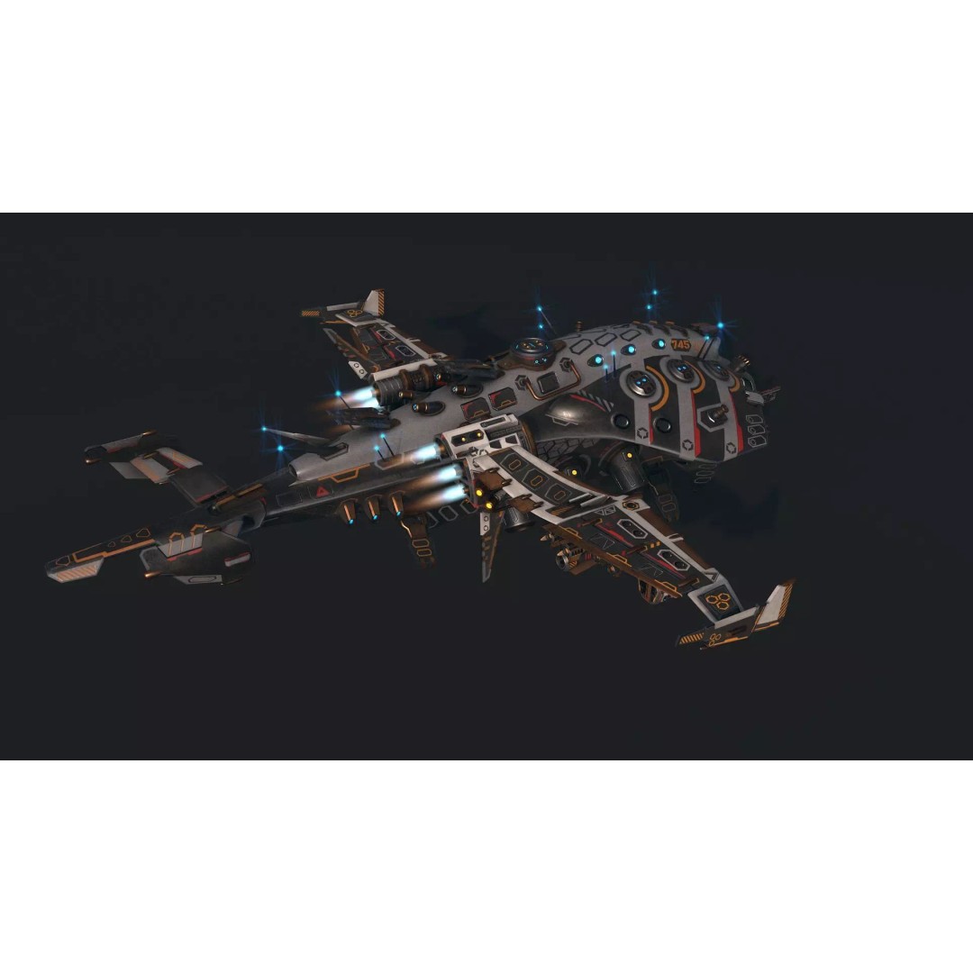 Spaceship 05 3D Model – Low Poly Game-Ready Asset, FBX - View 8