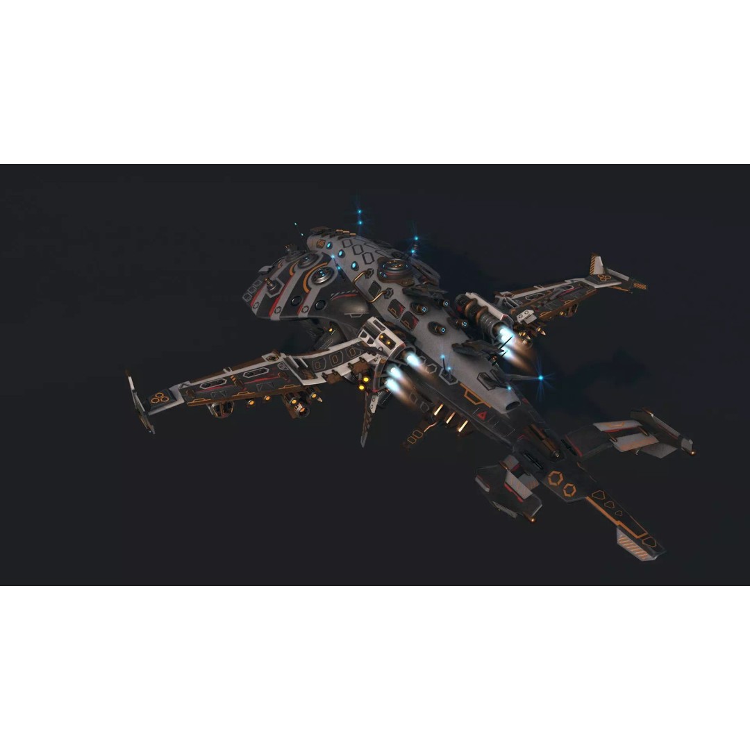 Spaceship 05 3D Model – Low Poly Game-Ready Asset, FBX - View 9