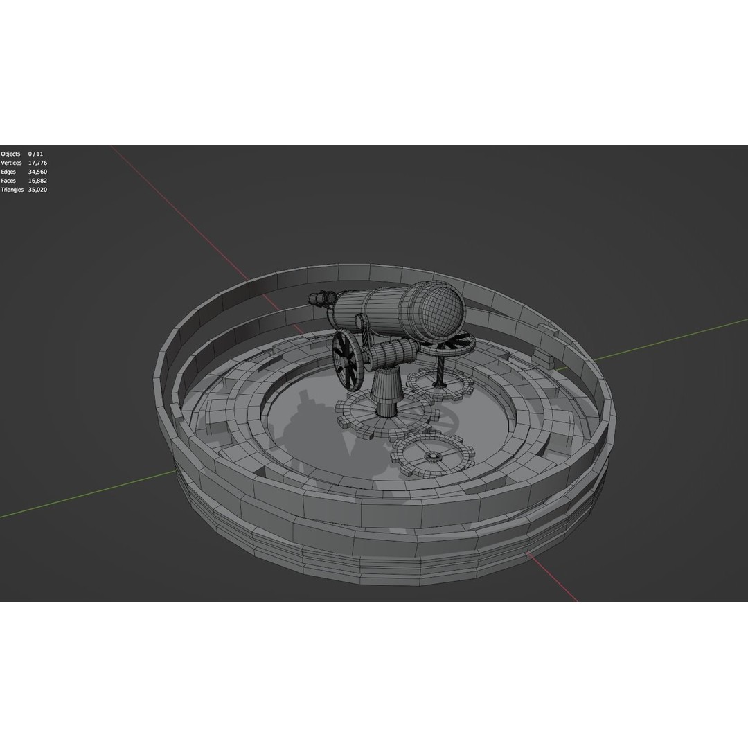 Astronomical Telescope 3D Model – Untextured Polygon Mesh, FBX, OBJ