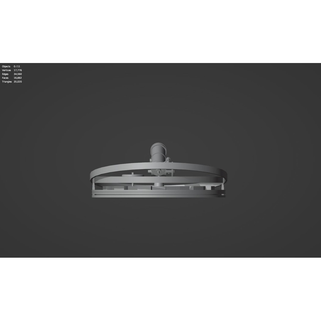 Astronomical Telescope 3D Model – Untextured Polygon Mesh, FBX, OBJ - View 10