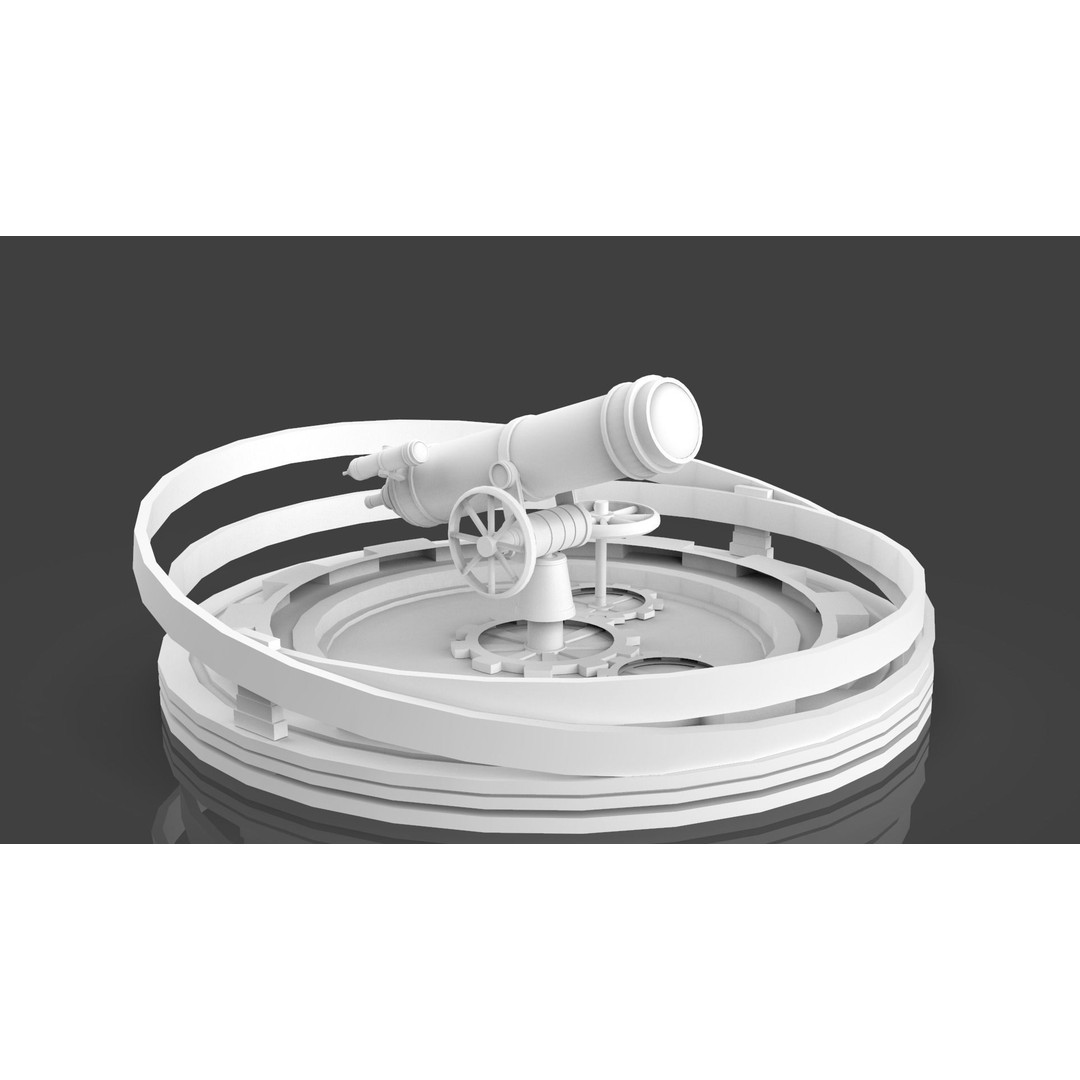 Astronomical Telescope 3D Model – Untextured Polygon Mesh, FBX, OBJ - View 3