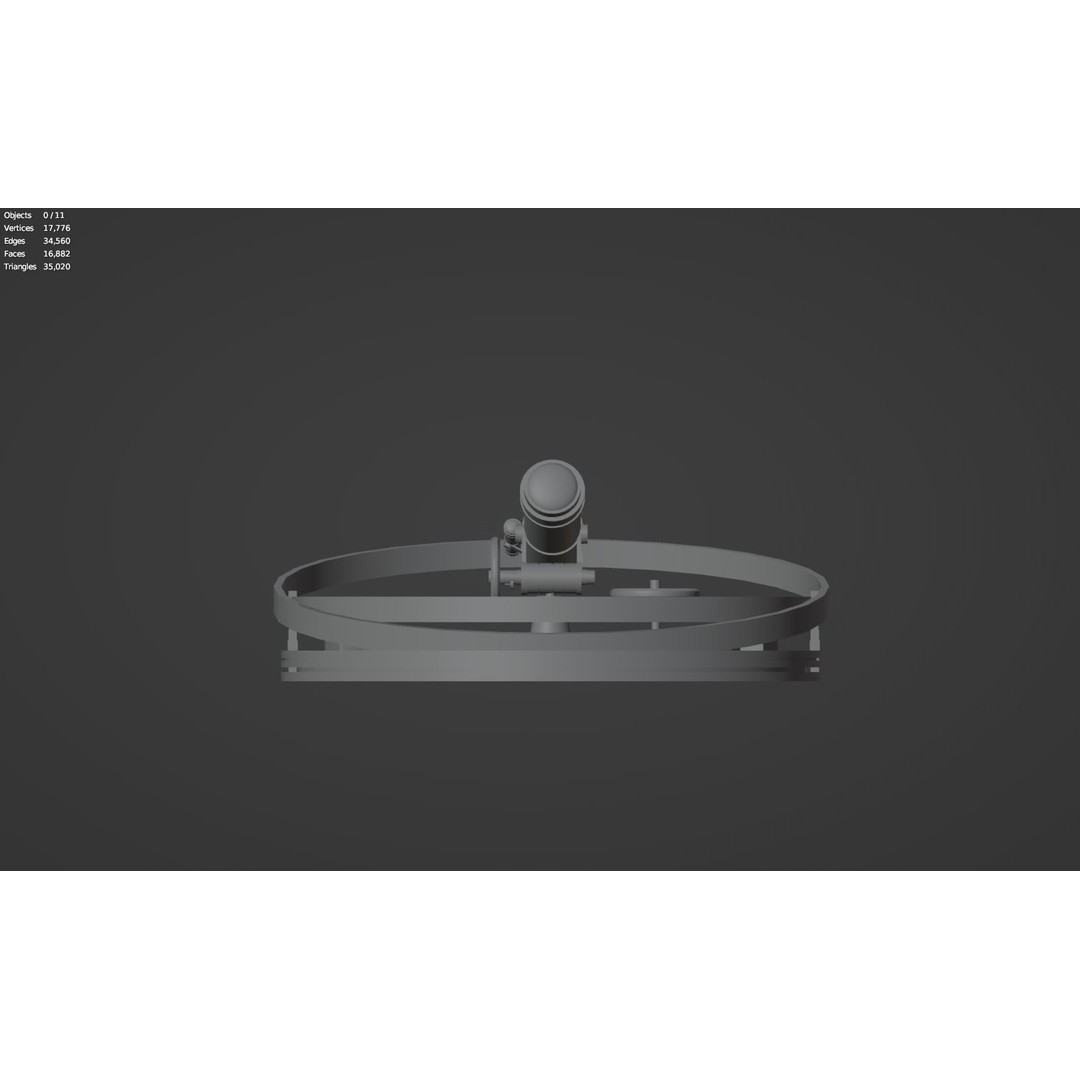 Astronomical Telescope 3D Model – Untextured Polygon Mesh, FBX, OBJ - View 8