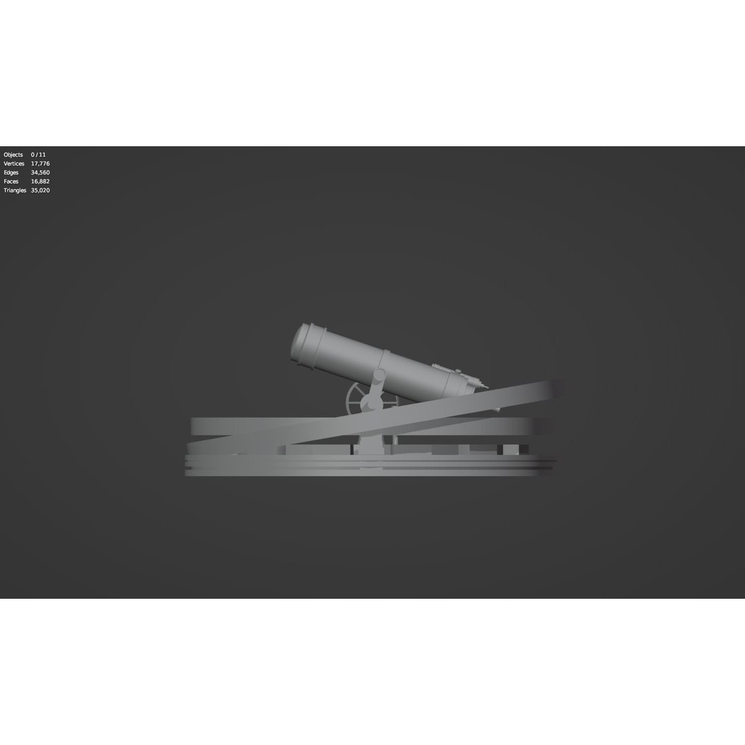 Astronomical Telescope 3D Model – Untextured Polygon Mesh, FBX, OBJ - View 9