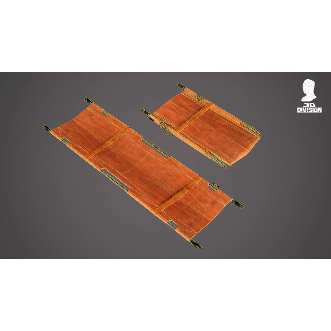 Stretcher 3D Model – Low Poly Game Ready, PBR Textures, FBX
