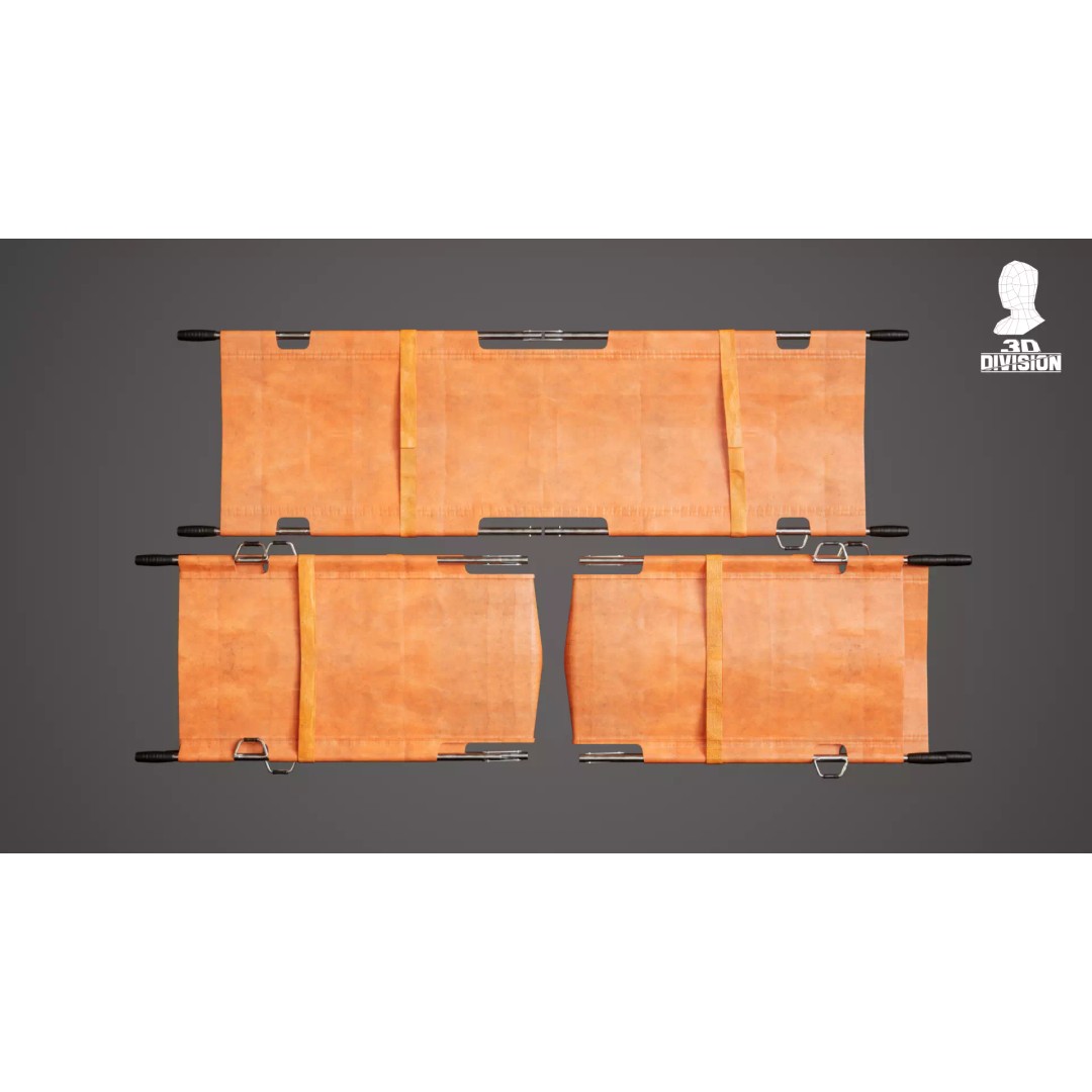 Stretcher 3D Model – Low Poly Game Ready, PBR Textures, FBX - View 5