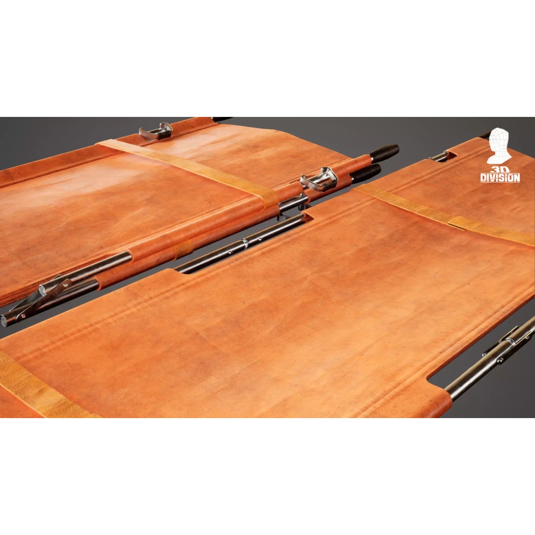 Stretcher 3D Model – Low Poly Game Ready, PBR Textures, FBX - View 6