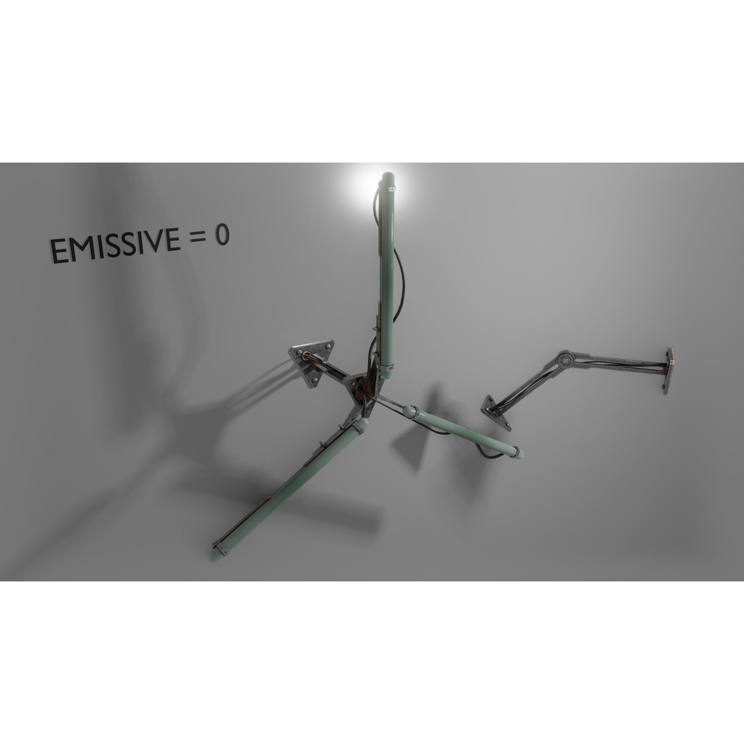 Cyberpunk Triple Light 3D Model – Low Poly Modular Lamp, FBX - View 11