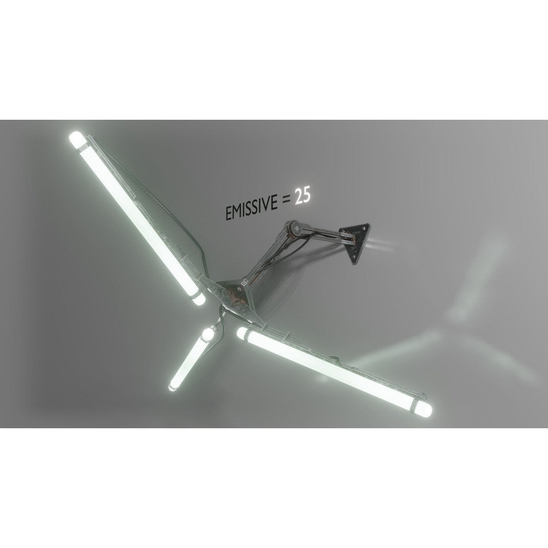 Cyberpunk Triple Light 3D Model – Low Poly Modular Lamp, FBX - View 12