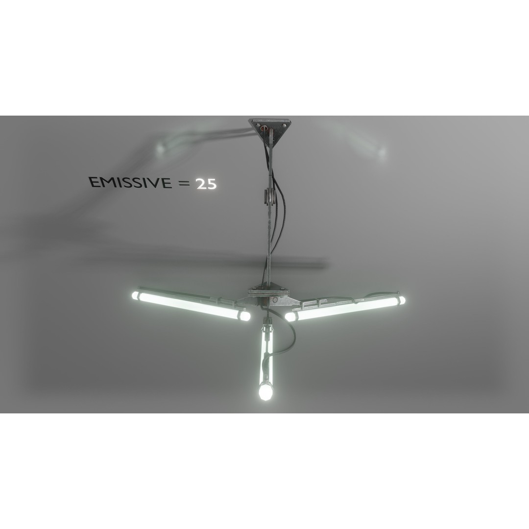 Cyberpunk Triple Light 3D Model – Low Poly Modular Lamp, FBX - View 13