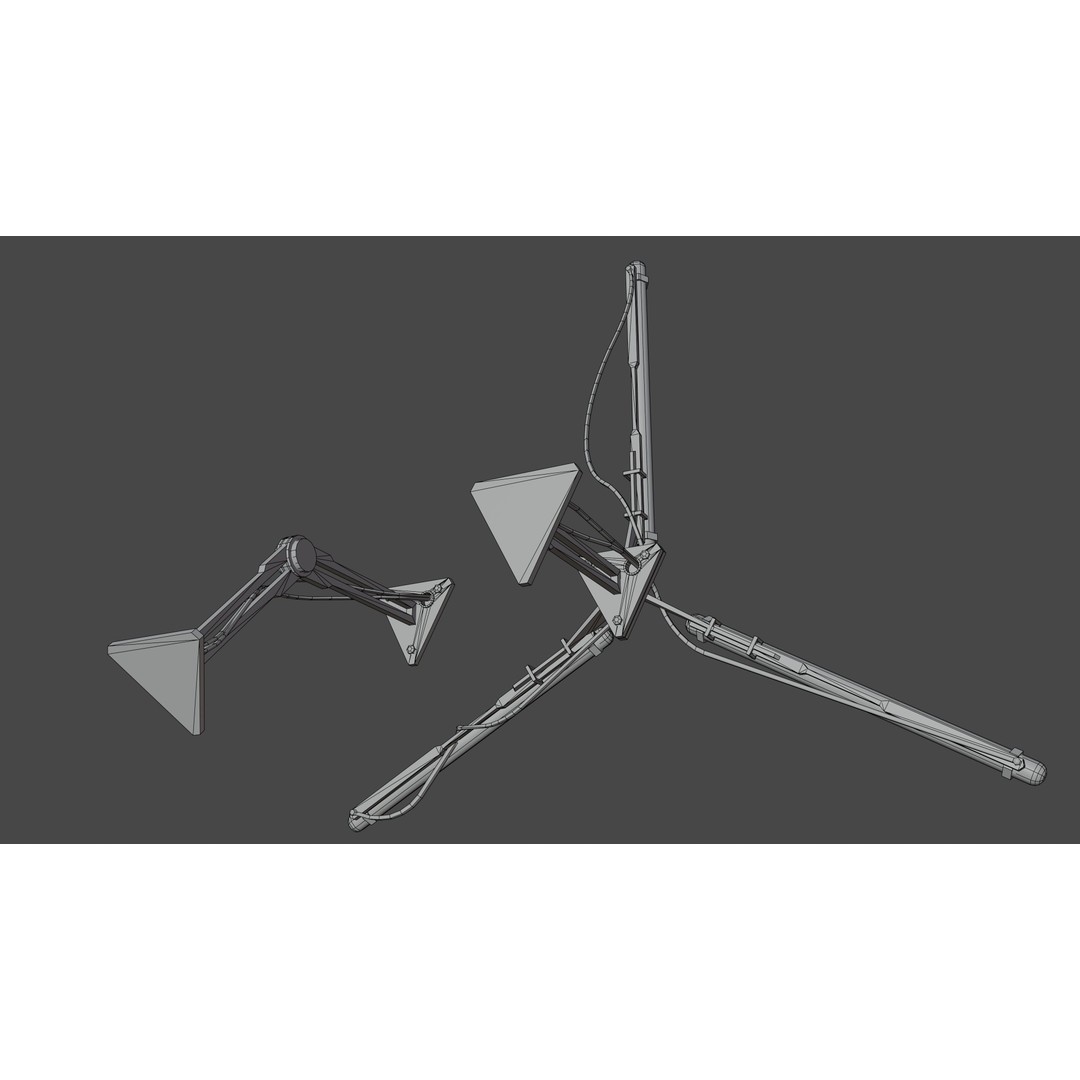 Cyberpunk Triple Light 3D Model – Low Poly Modular Lamp, FBX - View 16