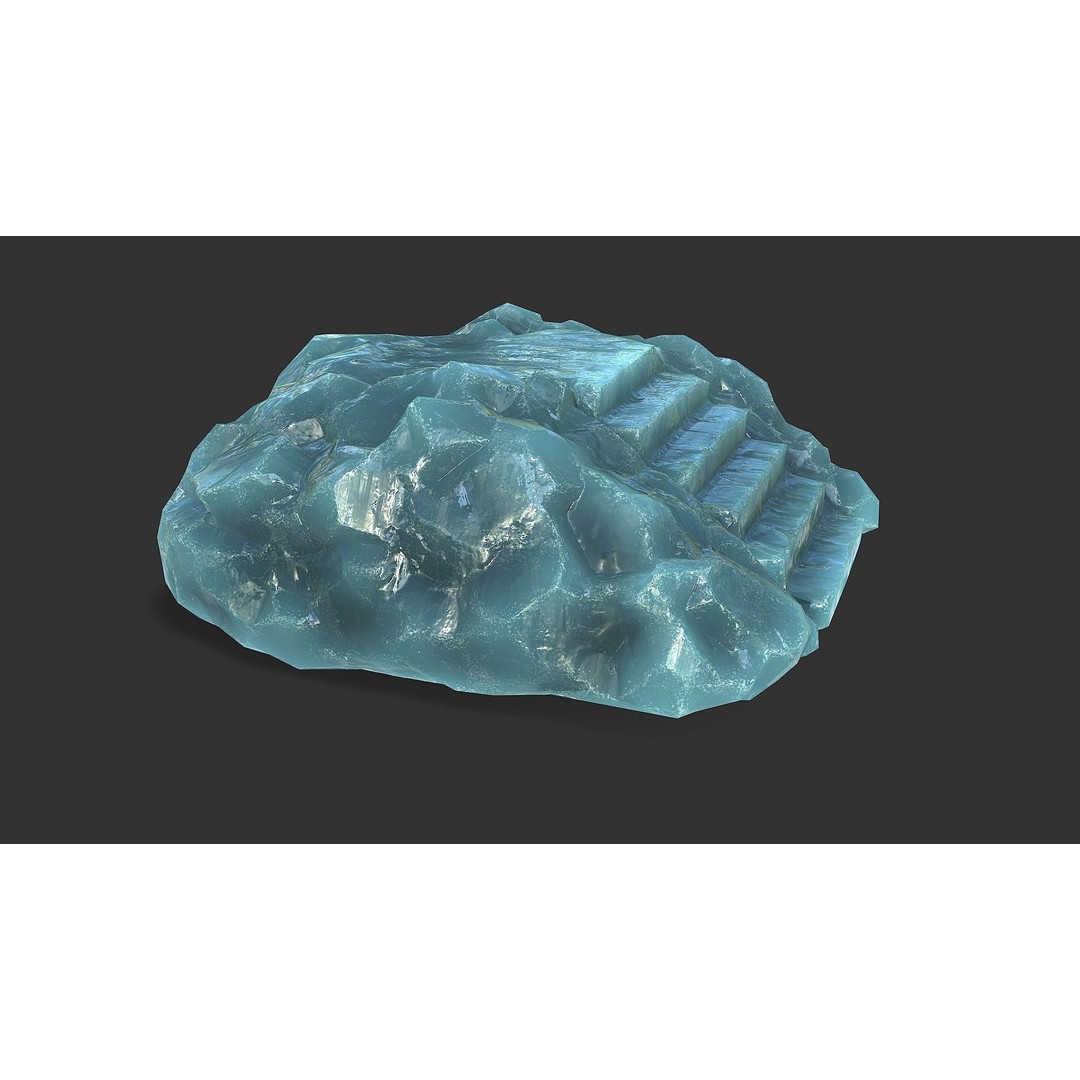 Stone Stairs 3D Model – Low Poly PBR Game Asset, FBX, OBJ - View 8