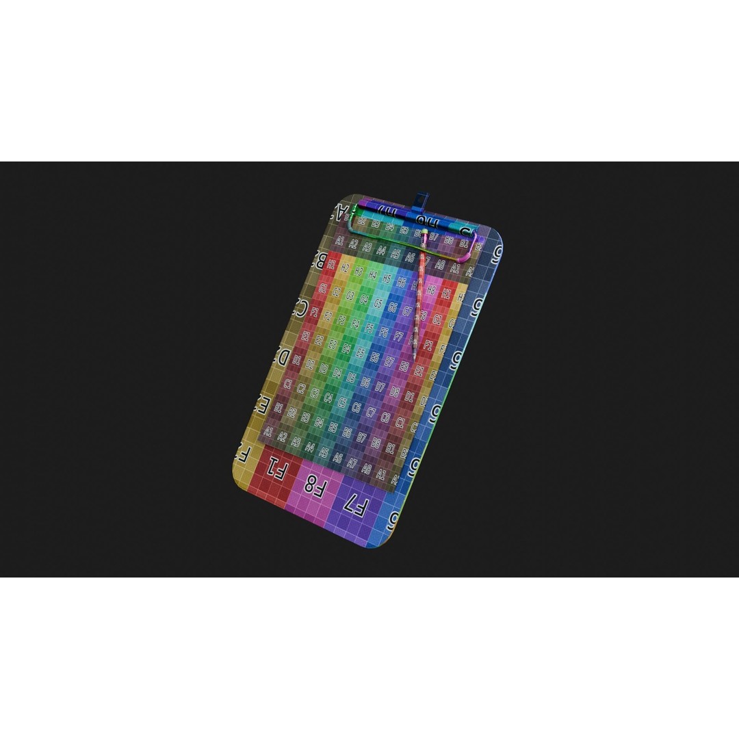Clipboard and Pencil 3D Model – Low Poly PBR Asset, FBX & OBJ - View 3