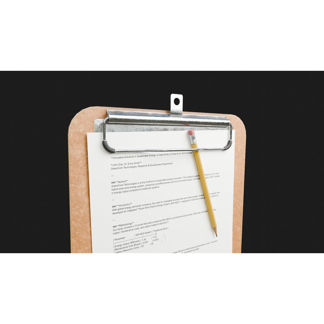 Clipboard and Pencil 3D Model – Low Poly PBR Asset, FBX & OBJ - View 9