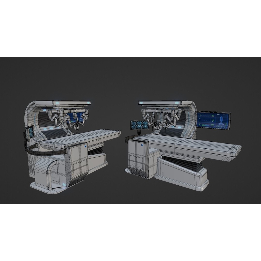 Surgical Robotic System 3D Model – Low Poly Rigged Asset, FBX, OBJ