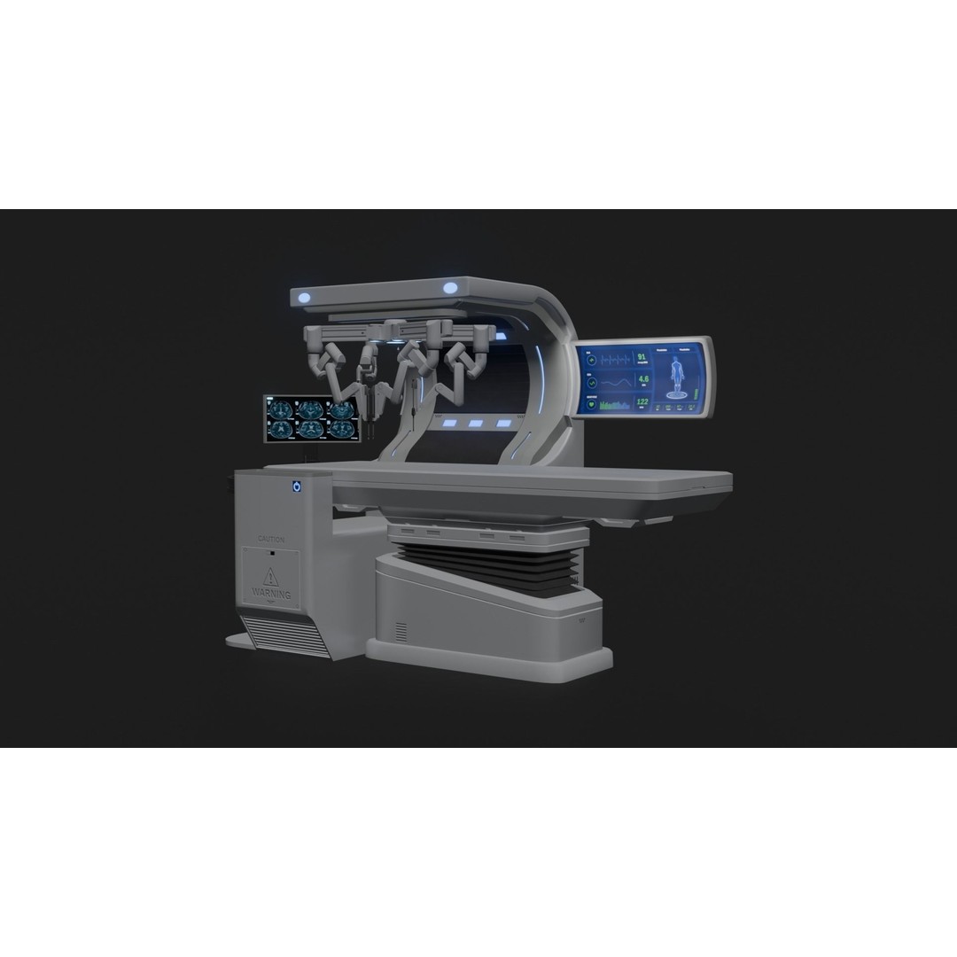 Surgical Robotic System 3D Model – Low Poly Rigged Asset, FBX, OBJ - View 10