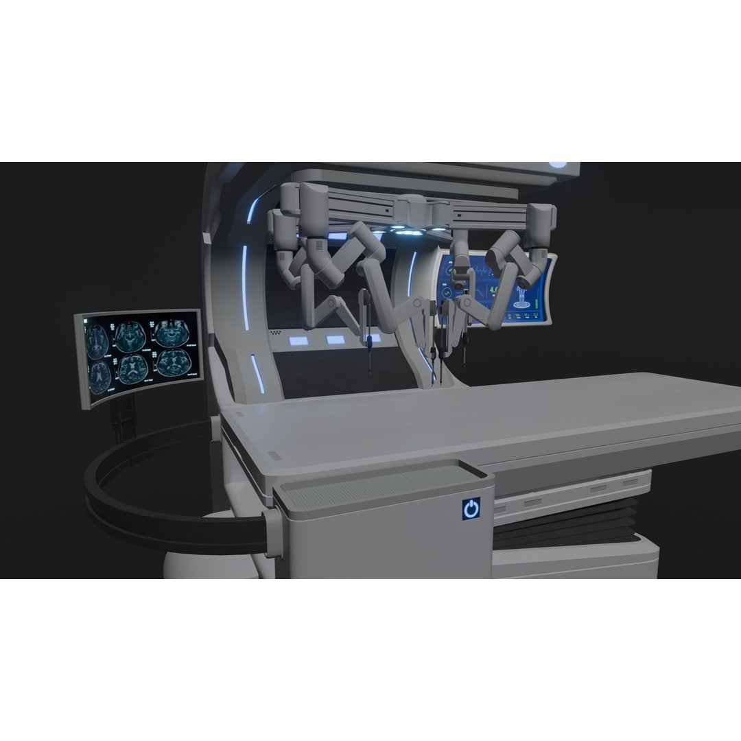 Surgical Robotic System 3D Model – Low Poly Rigged Asset, FBX, OBJ - View 12