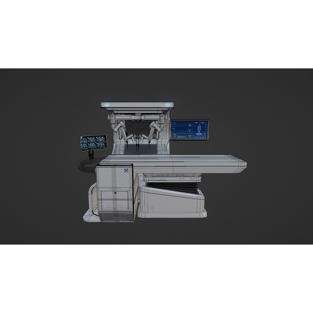 Surgical Robotic System 3D Model – Low Poly Rigged Asset, FBX, OBJ - View 16