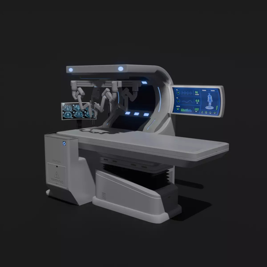 Surgical Robotic System 3D Model – Low Poly Rigged Asset, FBX, OBJ - View 2