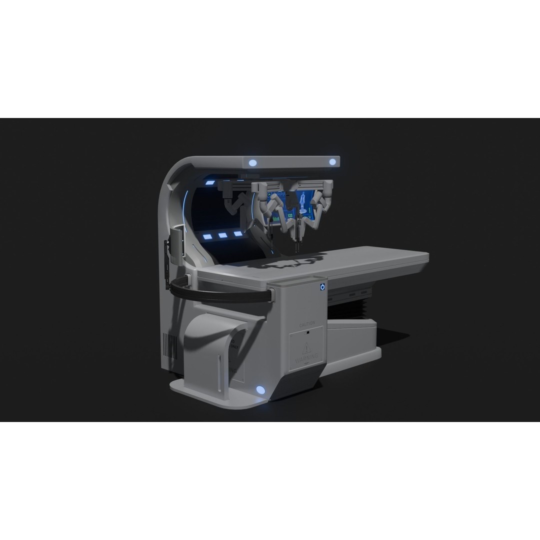 Surgical Robotic System 3D Model – Low Poly Rigged Asset, FBX, OBJ - View 4