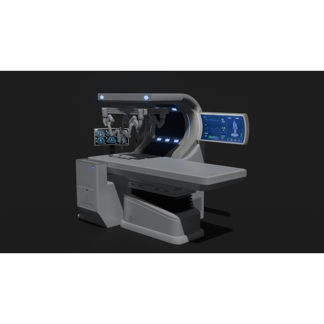 Surgical Robotic System 3D Model – Low Poly Rigged Asset, FBX, OBJ - View 5
