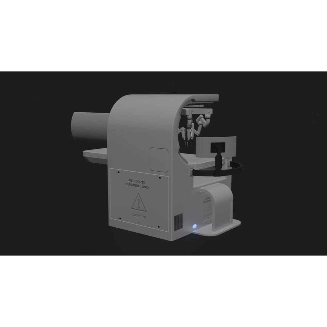 Surgical Robotic System 3D Model – Low Poly Rigged Asset, FBX, OBJ - View 8