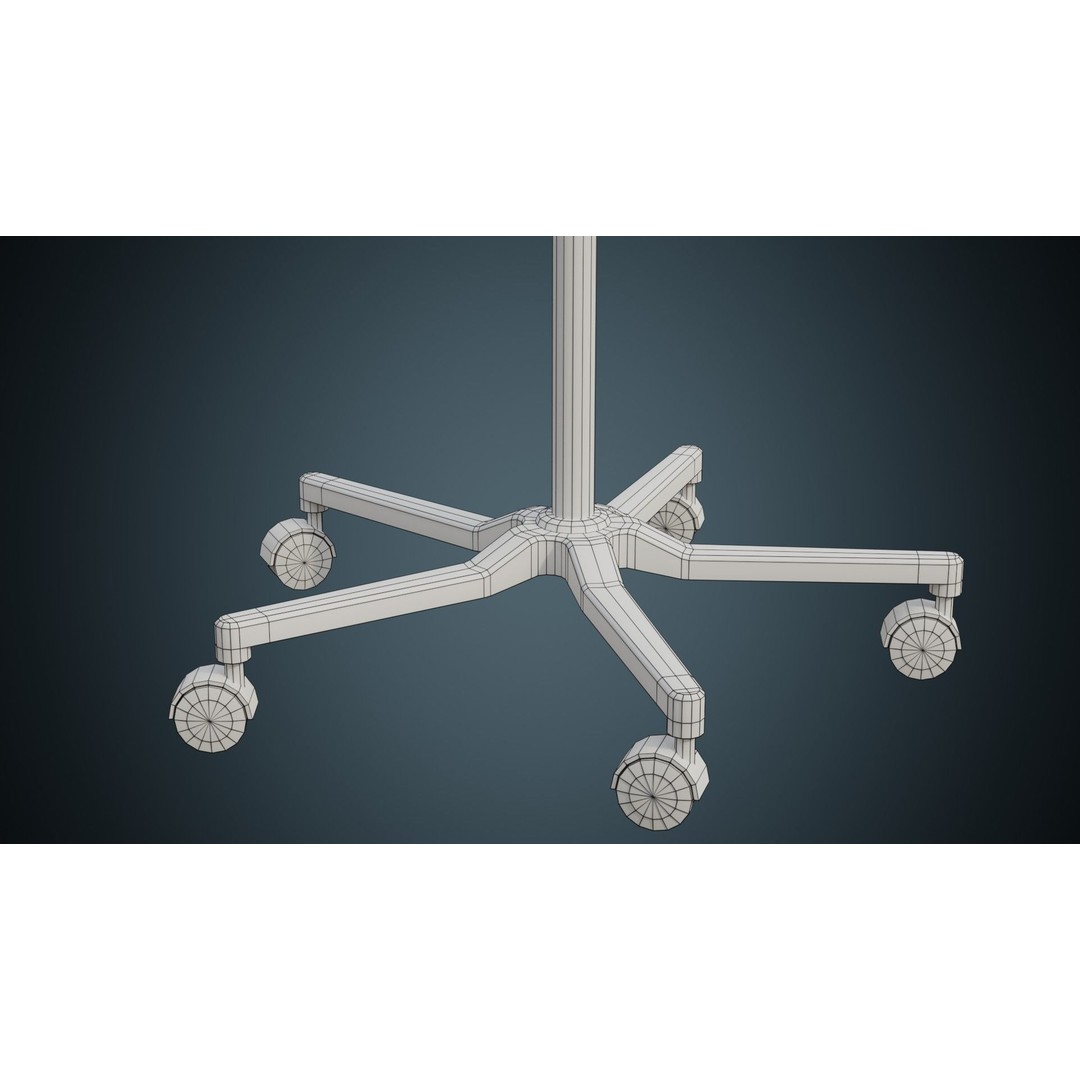 IV Stand 3D Model – Low Poly Medical Equipment, FBX & OBJ Formats