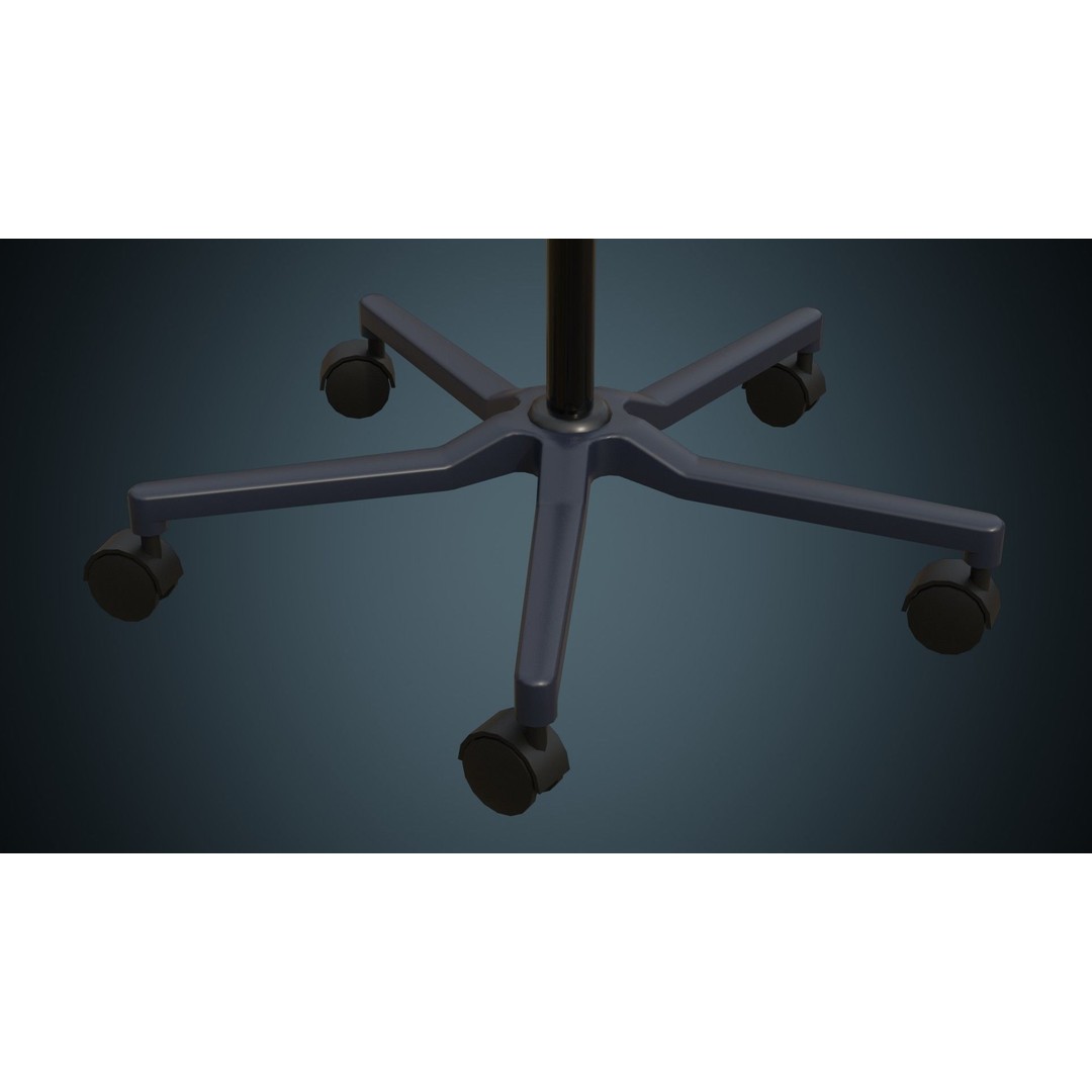 IV Stand 3D Model – Low Poly Medical Equipment, FBX & OBJ Formats - View 8
