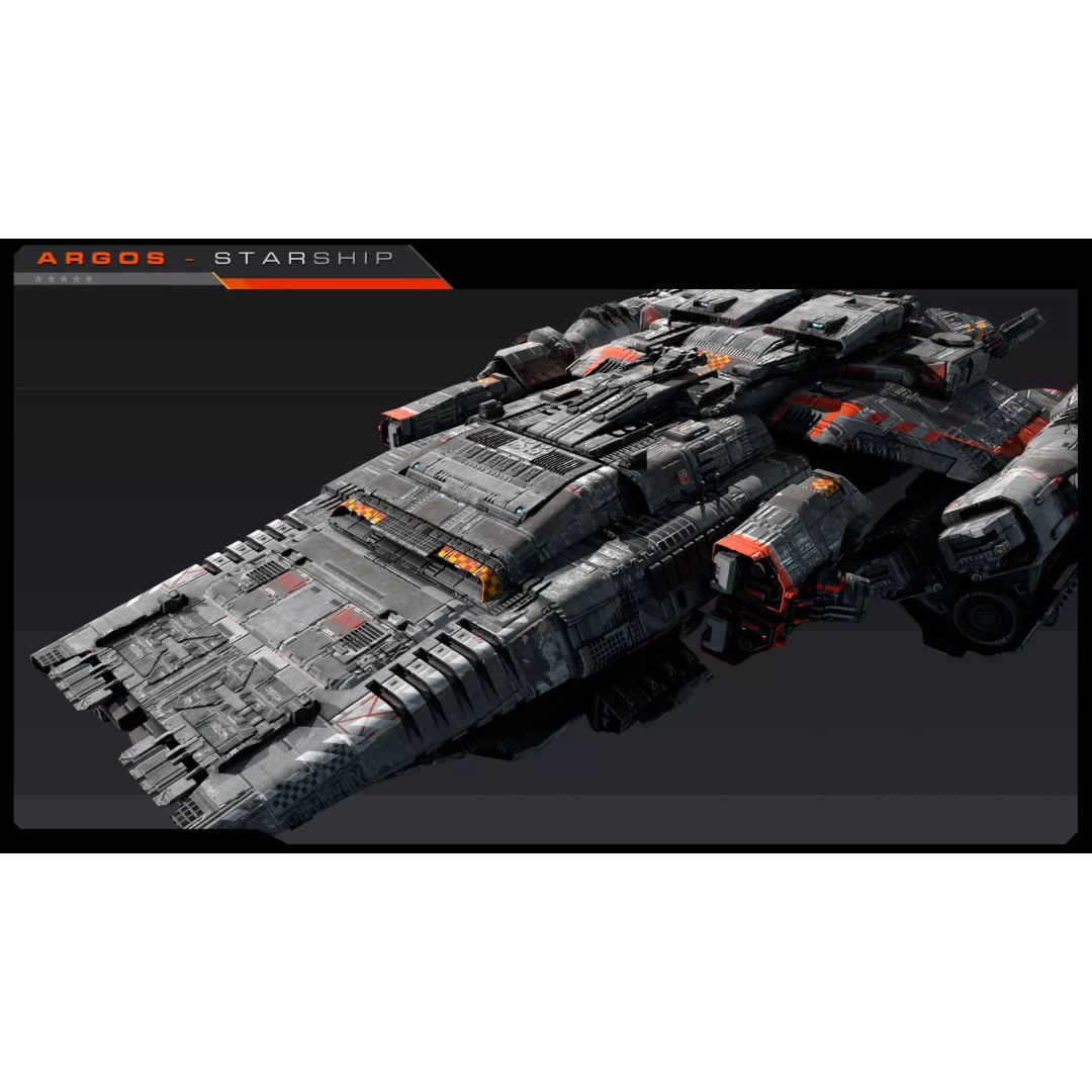 ARGOS Starship 3D Model – Low Poly Sci-Fi Spaceship, FBX, PBR Textures - View 11