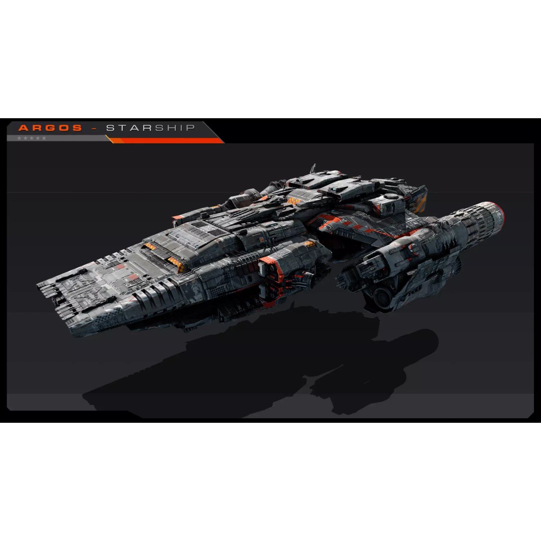 ARGOS Starship 3D Model – Low Poly Sci-Fi Spaceship, FBX, PBR Textures - View 3