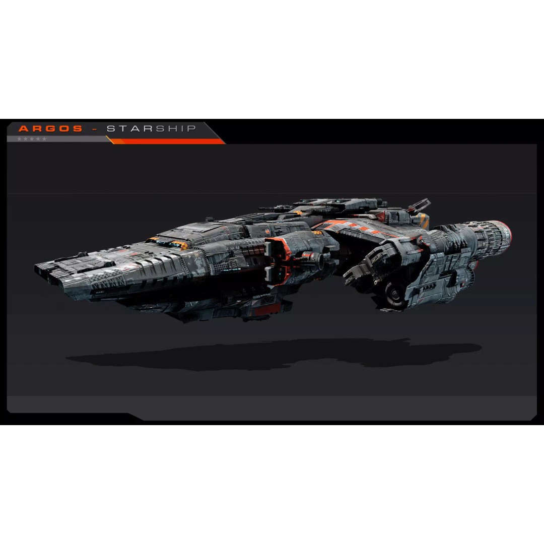 ARGOS Starship 3D Model – Low Poly Sci-Fi Spaceship, FBX, PBR Textures - View 6