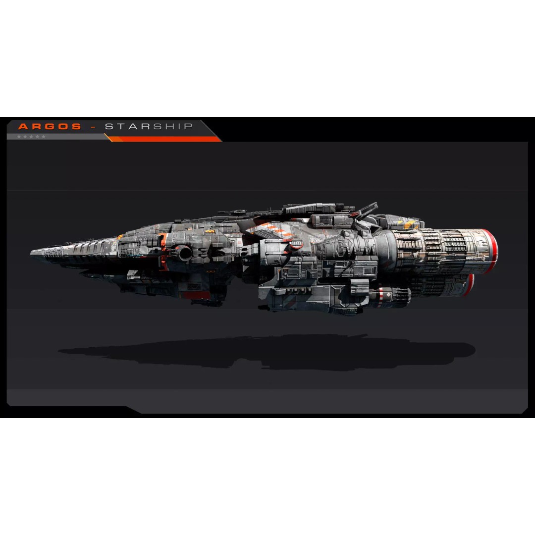 ARGOS Starship 3D Model – Low Poly Sci-Fi Spaceship, FBX, PBR Textures - View 7