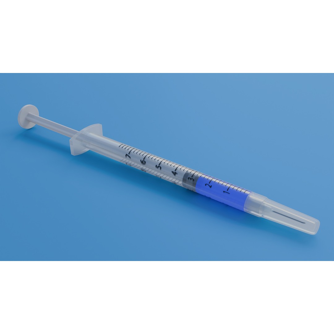 Syringe 3D Model – Low Poly Medical Instrument, FBX, OBJ