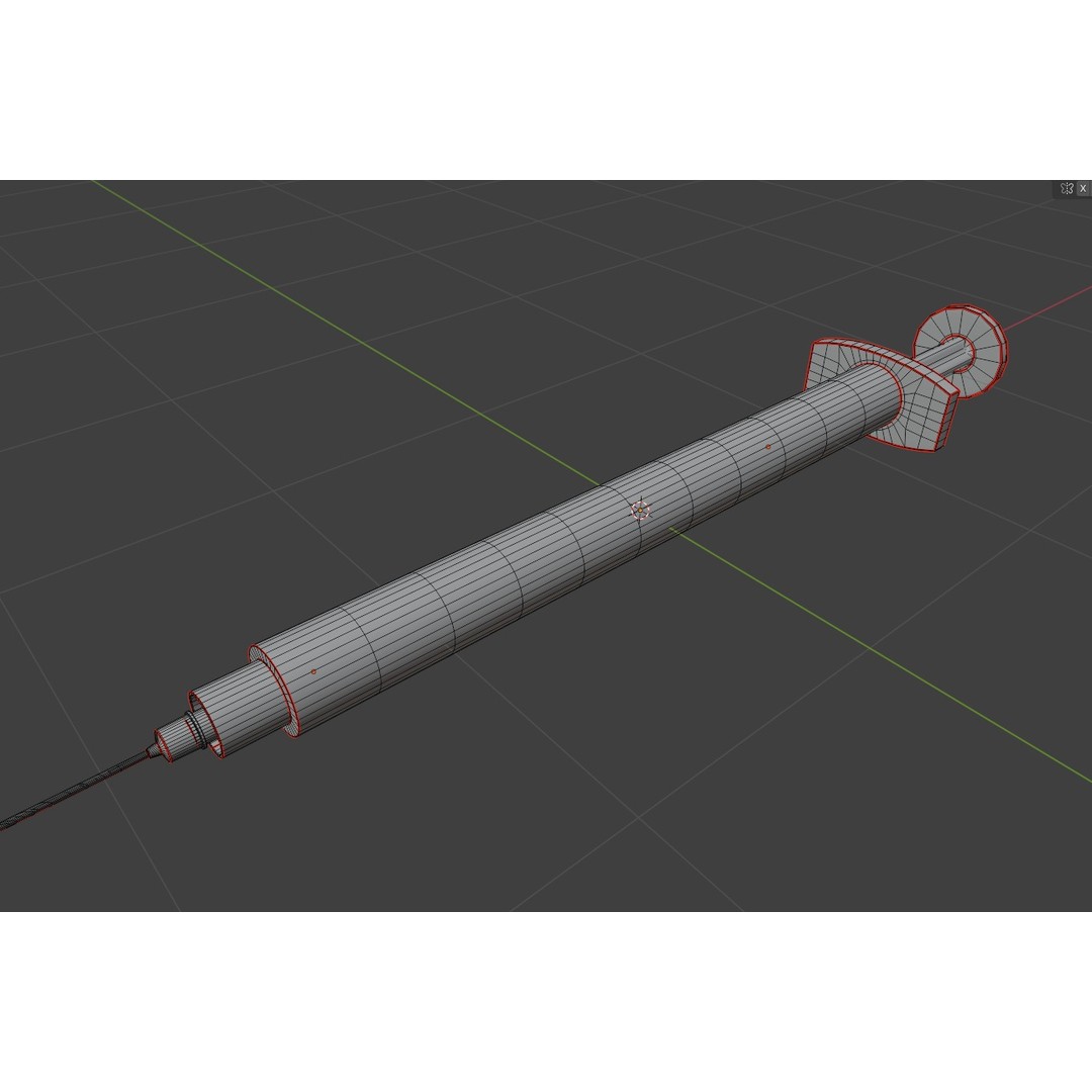 Syringe 3D Model – Low Poly Medical Instrument, FBX, OBJ - View 13