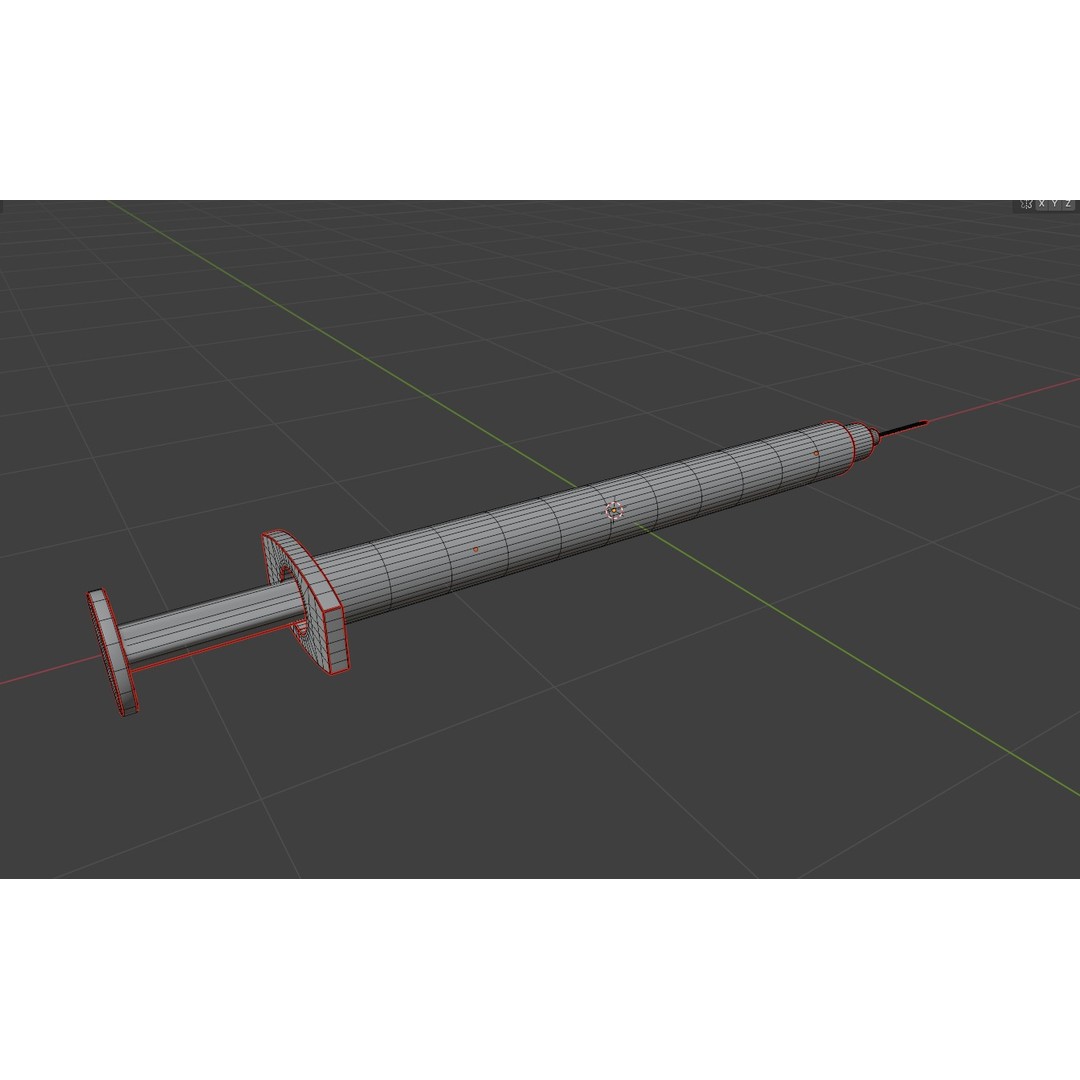 Syringe 3D Model – Low Poly Medical Instrument, FBX, OBJ - View 15