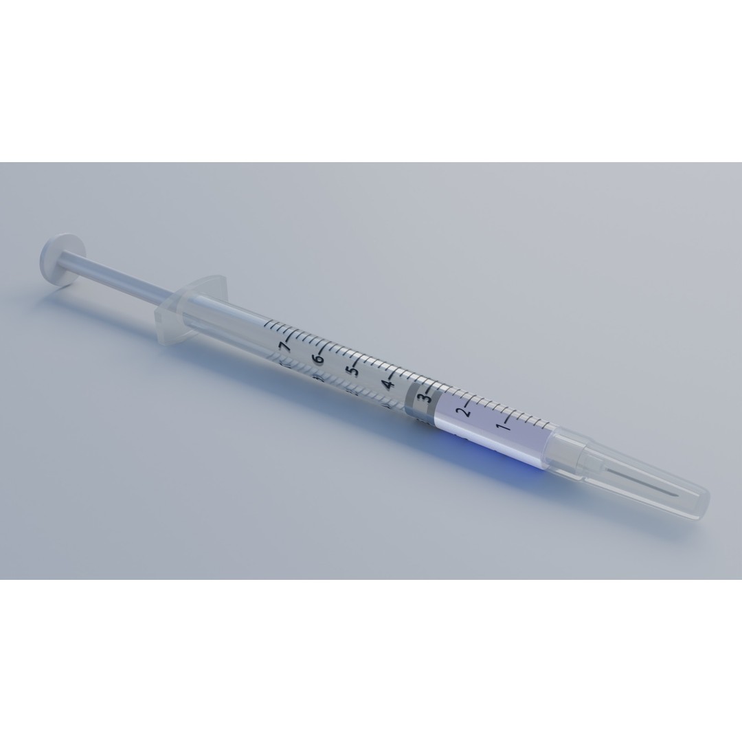 Syringe 3D Model – Low Poly Medical Instrument, FBX, OBJ - View 16