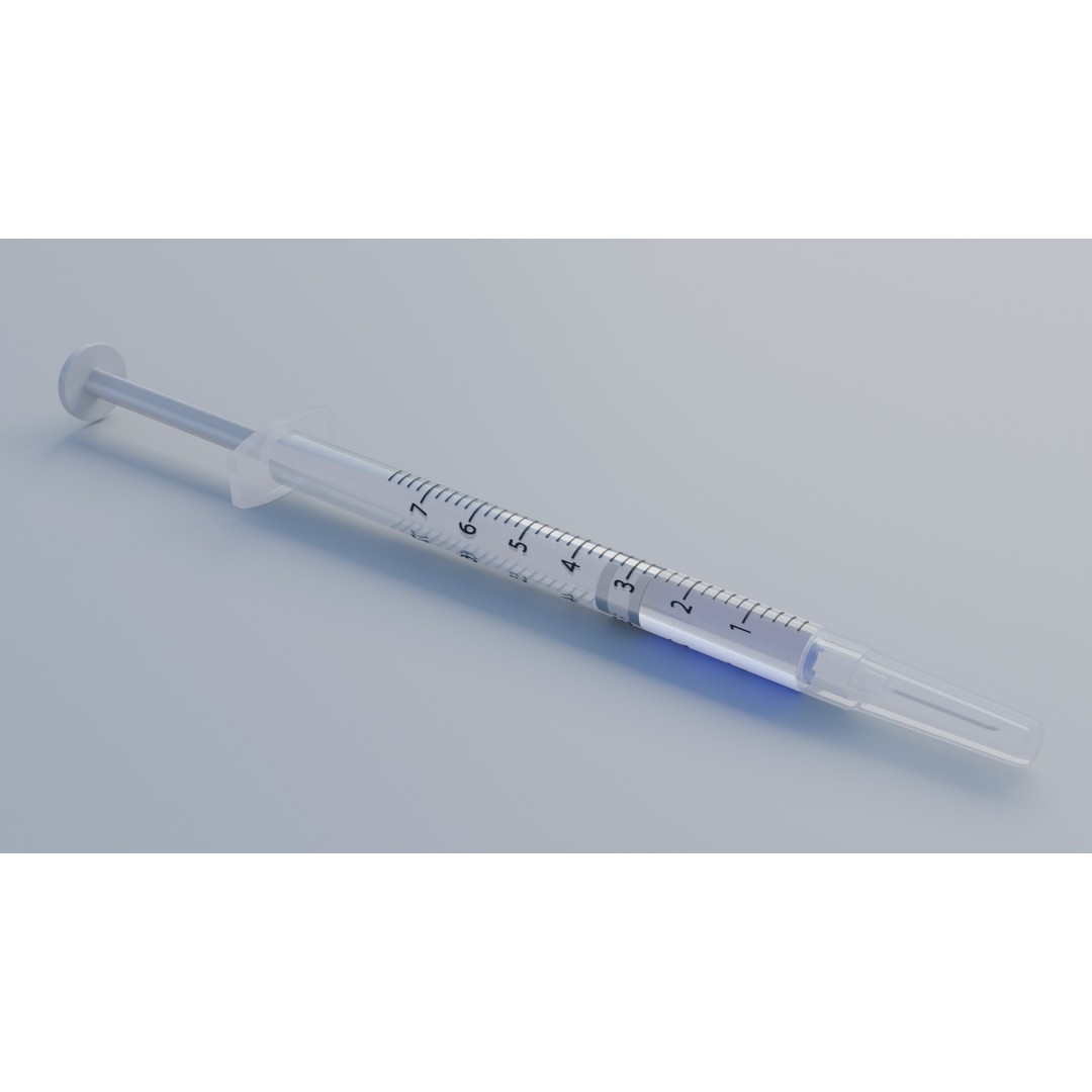 Syringe 3D Model – Low Poly Medical Instrument, FBX, OBJ - View 17