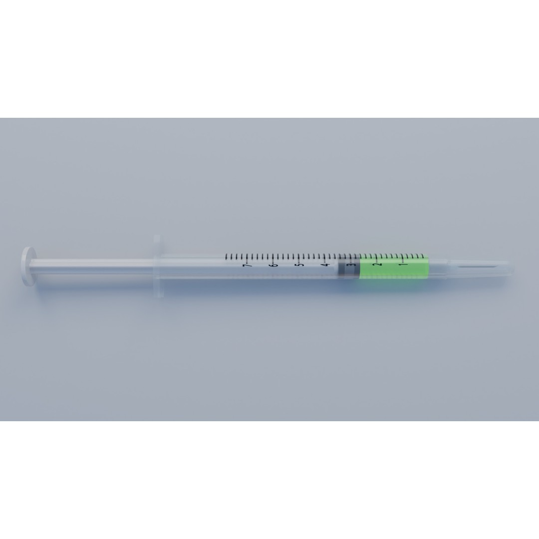 Syringe 3D Model – Low Poly Medical Instrument, FBX, OBJ - View 18