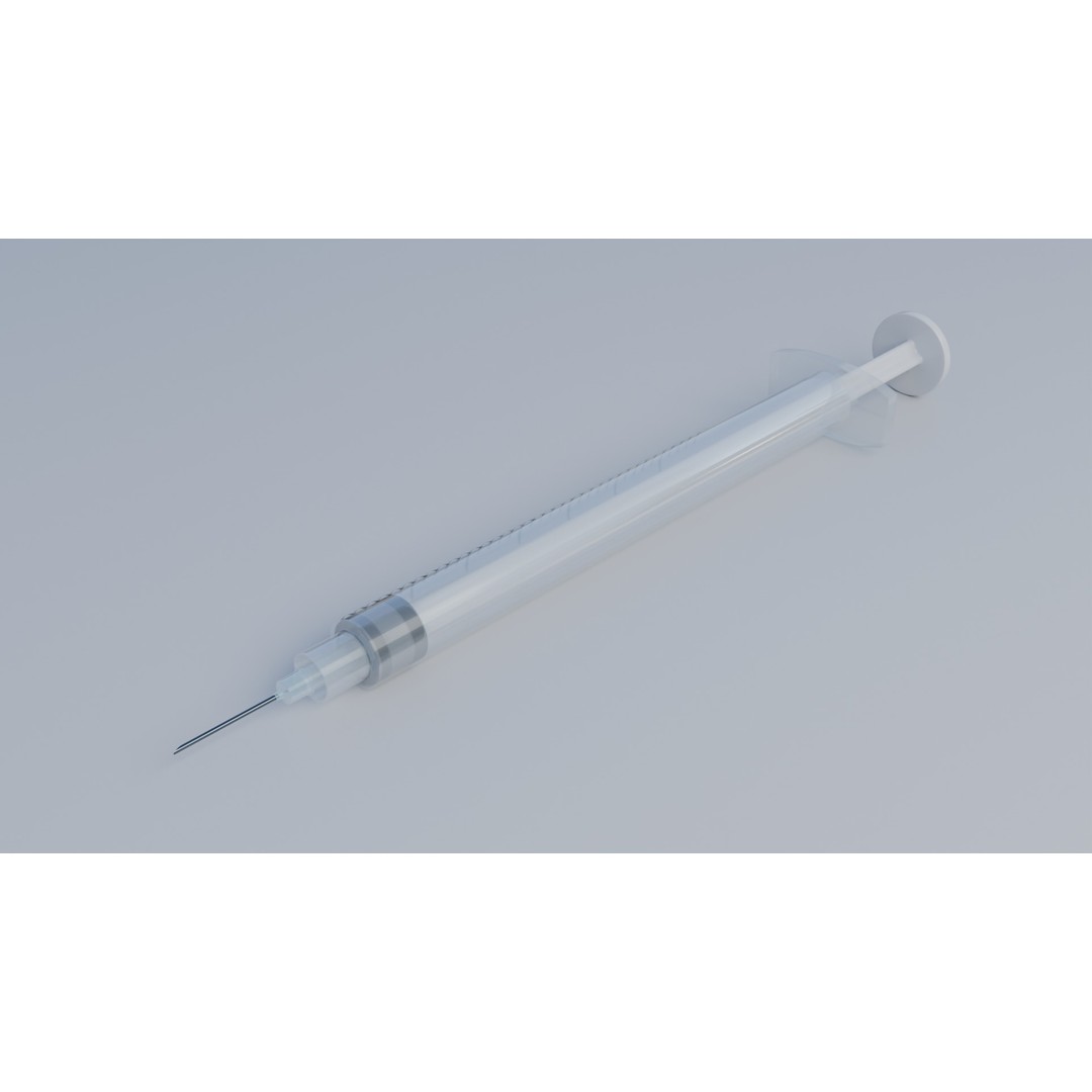 Syringe 3D Model – Low Poly Medical Instrument, FBX, OBJ - View 19