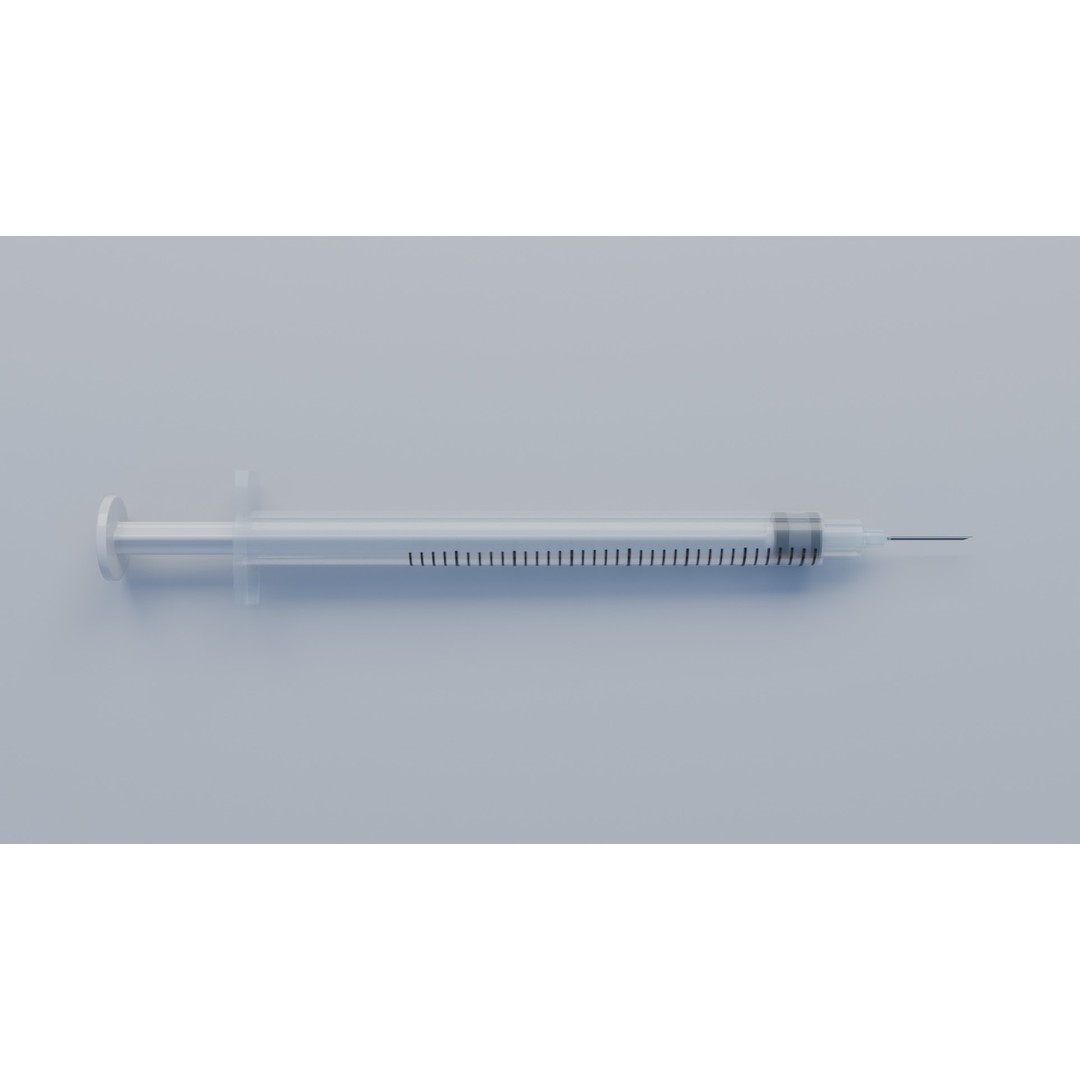 Syringe 3D Model – Low Poly Medical Instrument, FBX, OBJ - View 20
