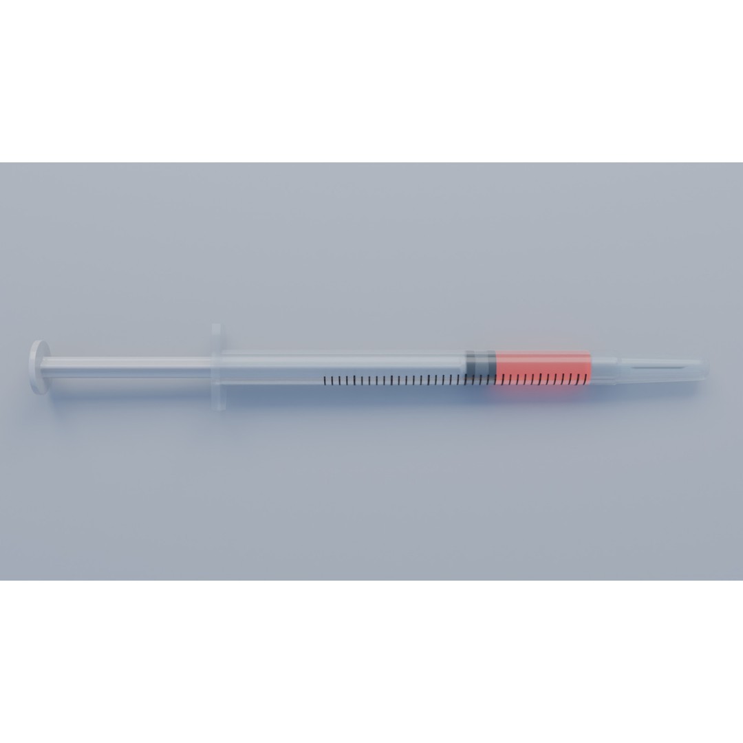 Syringe 3D Model – Low Poly Medical Instrument, FBX, OBJ - View 21