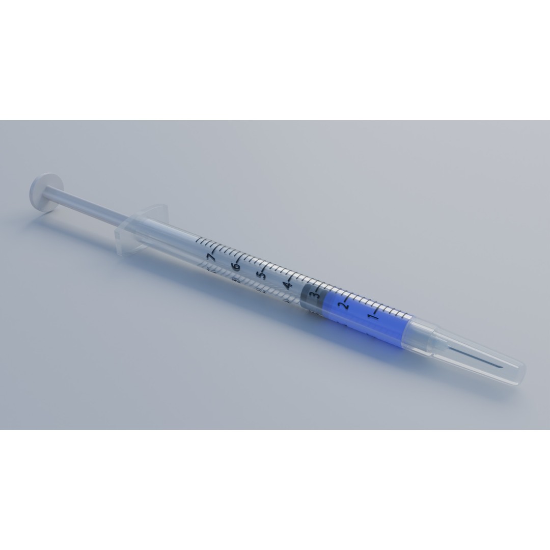 Syringe 3D Model – Low Poly Medical Instrument, FBX, OBJ - View 22