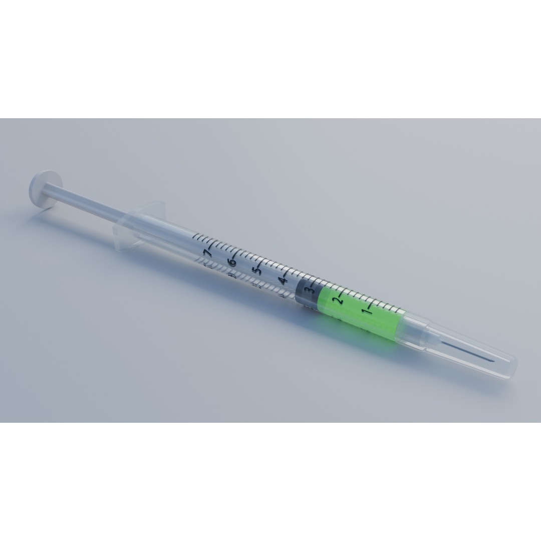 Syringe 3D Model – Low Poly Medical Instrument, FBX, OBJ - View 23