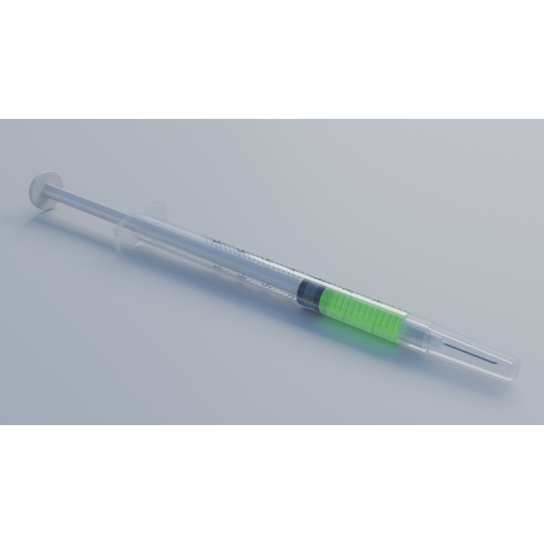 Syringe 3D Model – Low Poly Medical Instrument, FBX, OBJ - View 24