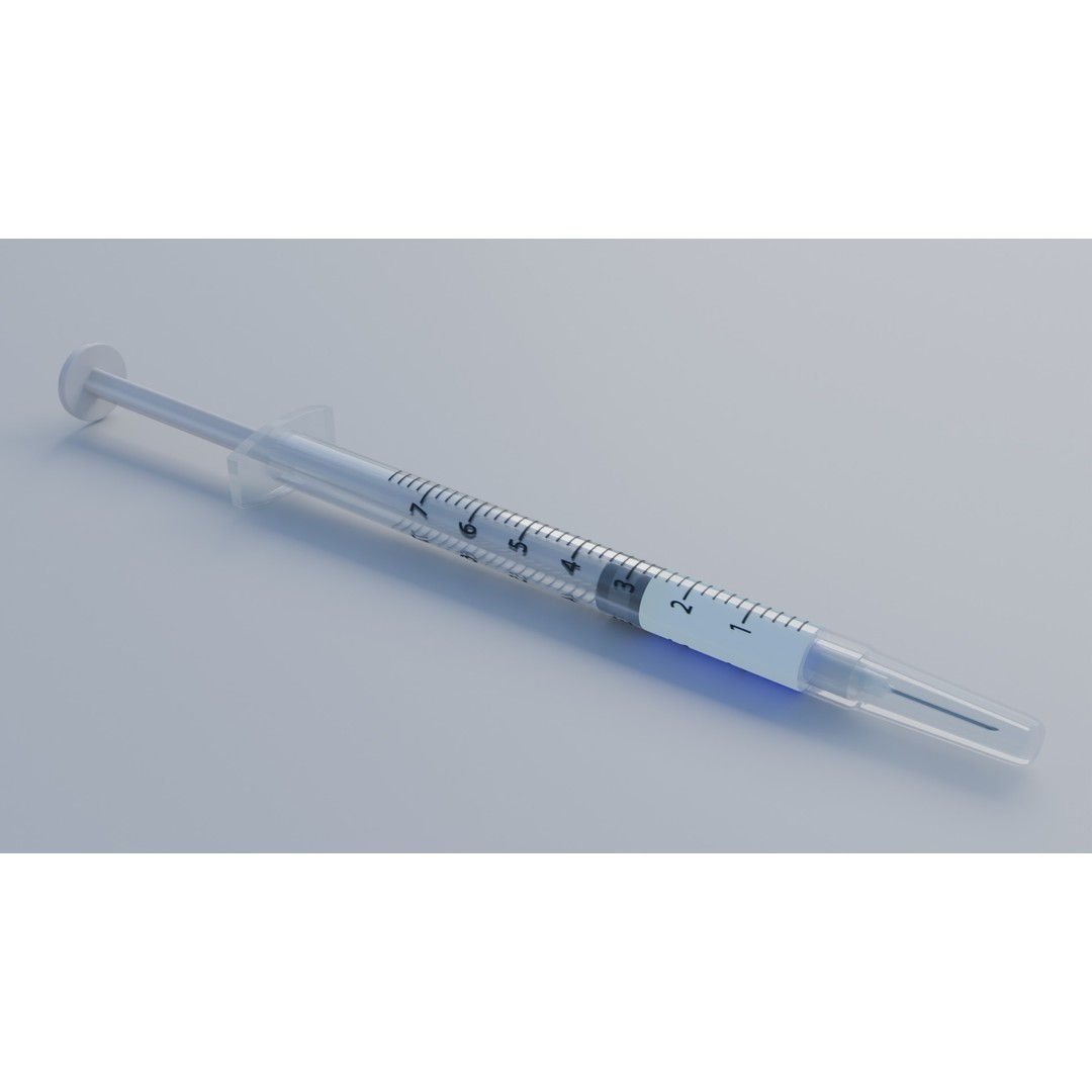 Syringe 3D Model – Low Poly Medical Instrument, FBX, OBJ - View 26