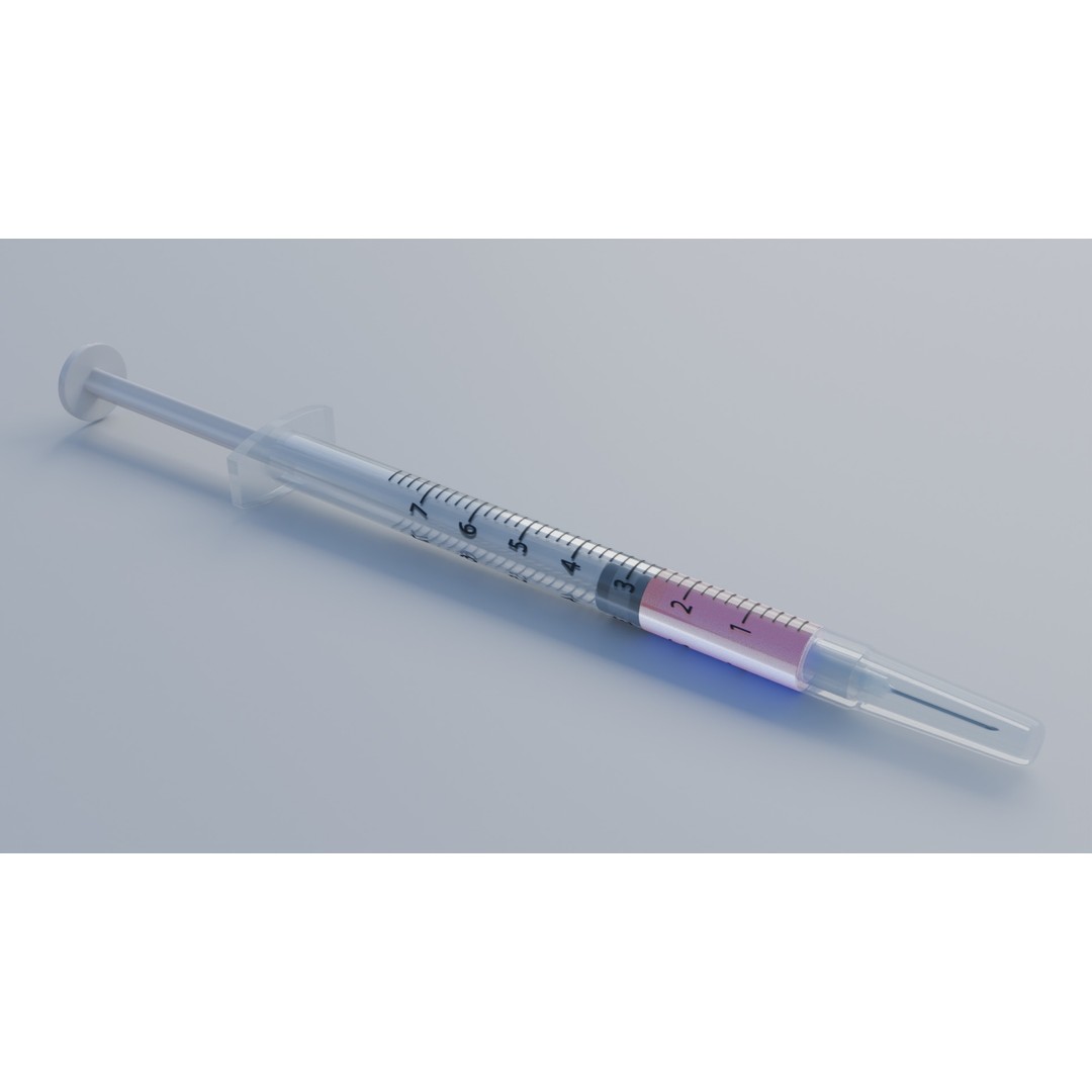 Syringe 3D Model – Low Poly Medical Instrument, FBX, OBJ - View 27