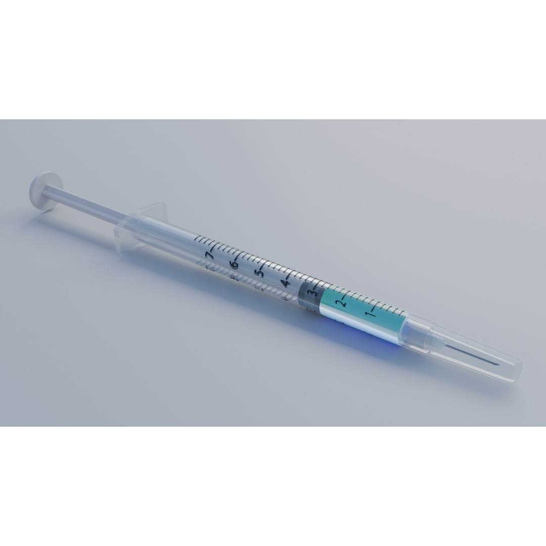 Syringe 3D Model – Low Poly Medical Instrument, FBX, OBJ - View 28