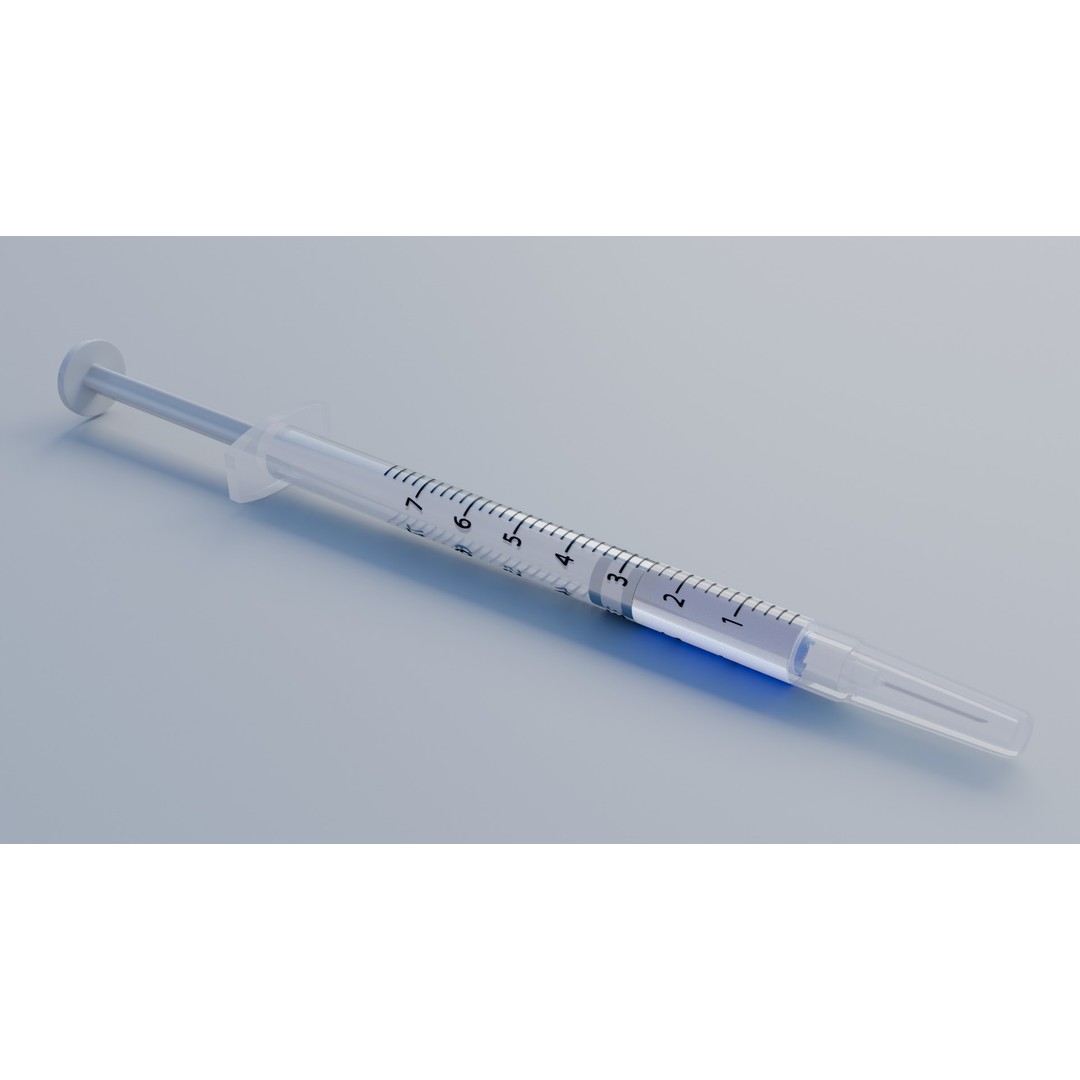 Syringe 3D Model – Low Poly Medical Instrument, FBX, OBJ - View 29