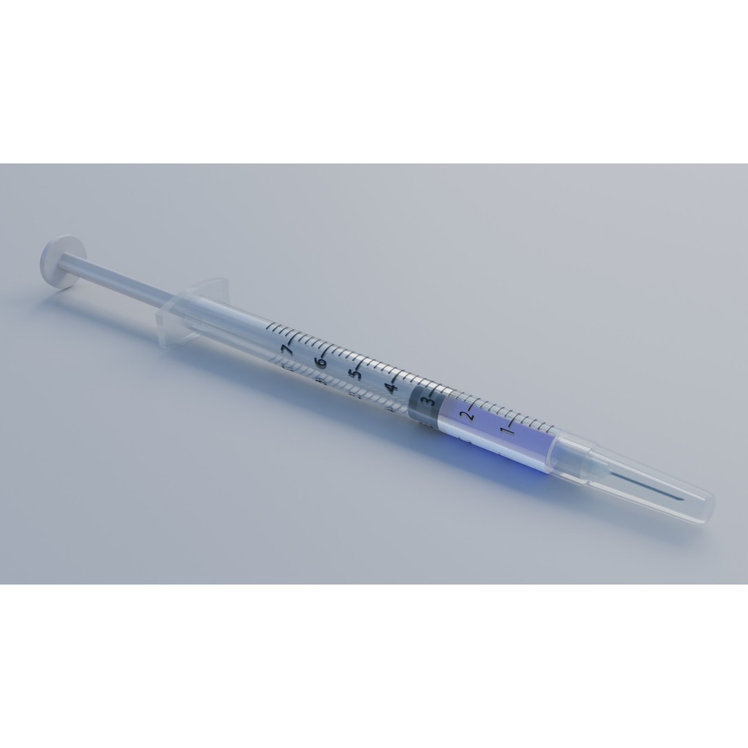 Syringe 3D Model – Low Poly Medical Instrument, FBX, OBJ - View 30