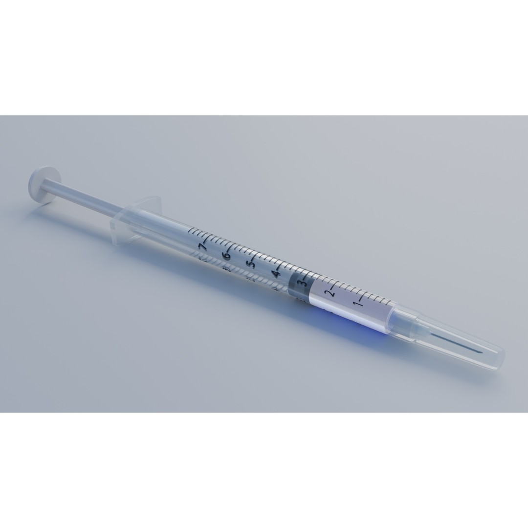 Syringe 3D Model – Low Poly Medical Instrument, FBX, OBJ - View 31