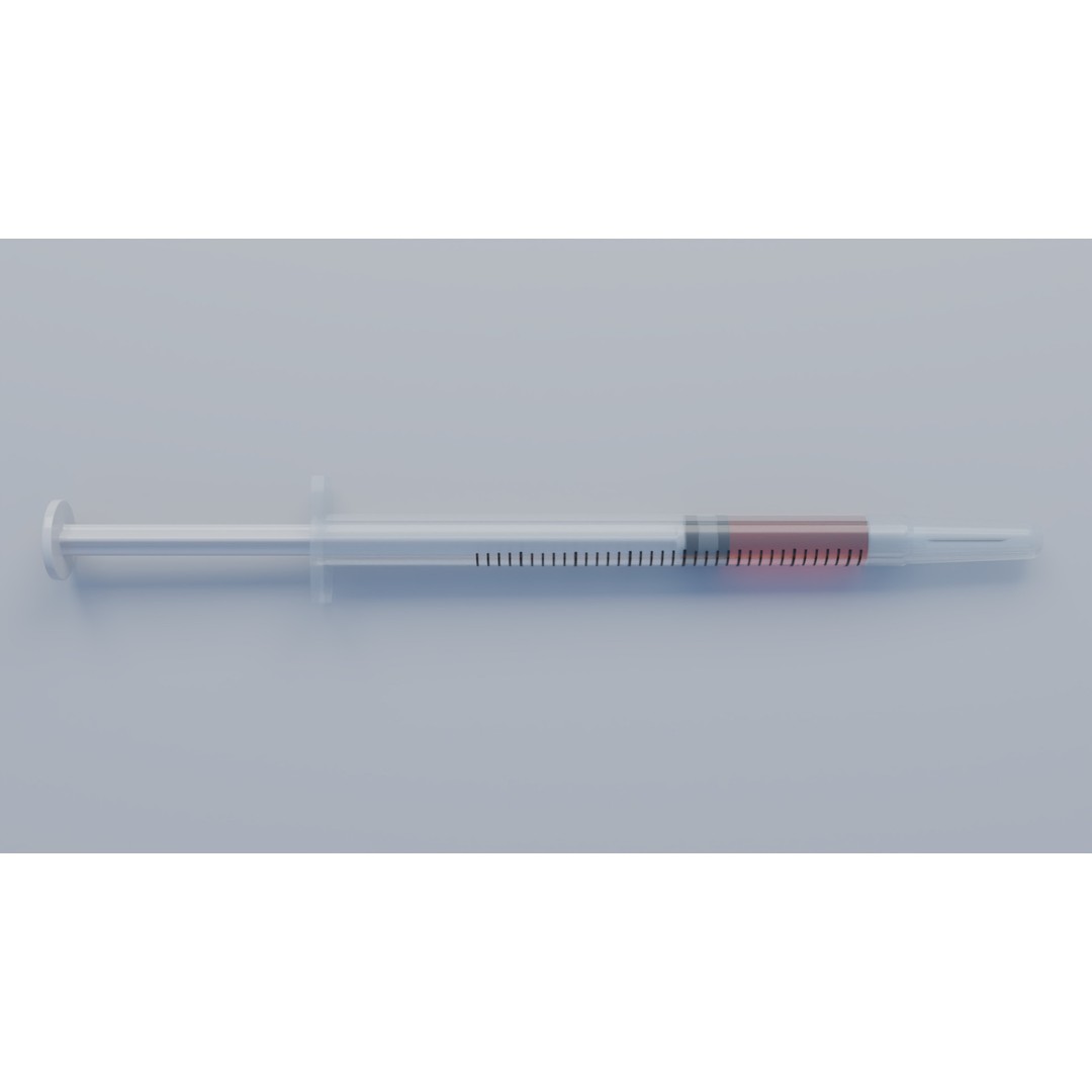 Syringe 3D Model – Low Poly Medical Instrument, FBX, OBJ - View 32